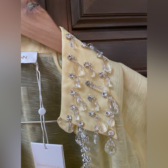 NWT CO ORD SET Zimmermann Matchmaker Floral Diamante Skirt & Linen Blouse size 1 - Picture 9 of 15